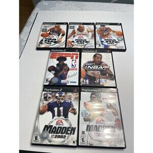Lot of 7 PlayStation 2 Madden NBA Live ESPN 2K5 All Books Original Cases